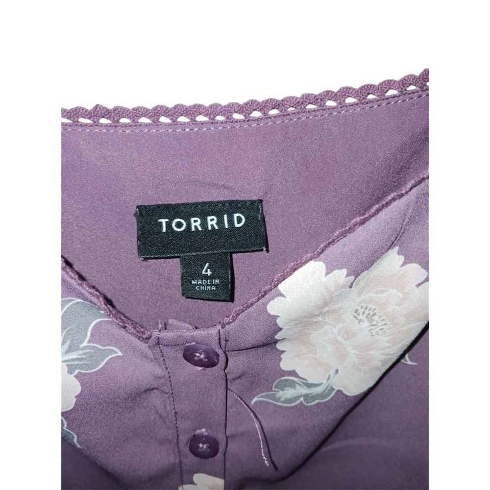 Torrid Floral Purple Women's Top - Picture 6 of 6